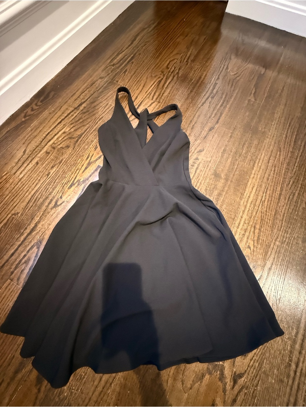 Lulu's Black Sleeveless Crossback Fit & Flare Mini Dress